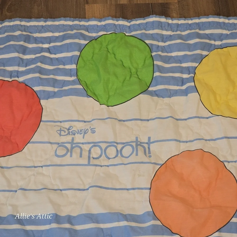 Vintage Winnie The Pooh Blanket Quilt Baby King Size Blue Tigger Duvet Cover